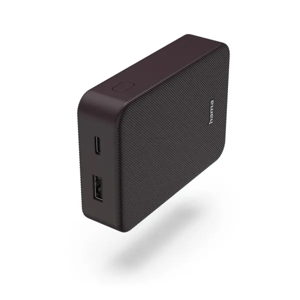 Hama Color 10 Bateria Externa Powerbank 10000Mah - Polimero De Litio - Usb-C - Usb-A - Carga Rapida - Indicador Led De Carga - 2 Conexiones De Salida - 23X92X65Mm - Color Purpura Oscuro