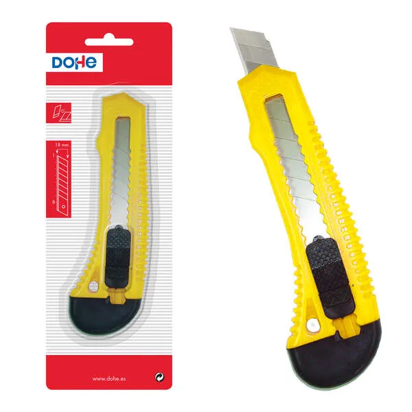 Dohe Cutter Resistente De Plastico - Cuchillas De Acero Tronzables - Sistema De Bloqueo De Cuchilla - Guia De Plastico