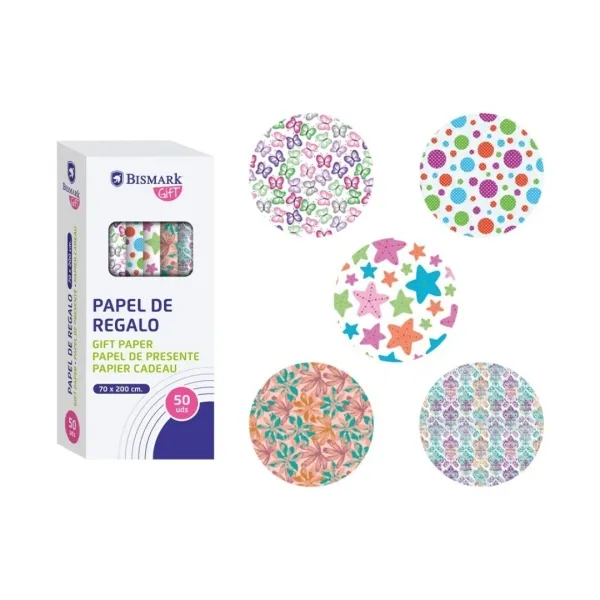 Bismark Momentos Especiales Rollo De Papel Regalo - Medidas 70Cmx200Cm - 5 Diseños Diferentes