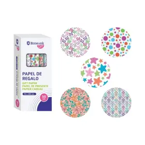 Bismark Rollo de Papel Regalo 70cm x 200cm - 5 Diseños Diferentes