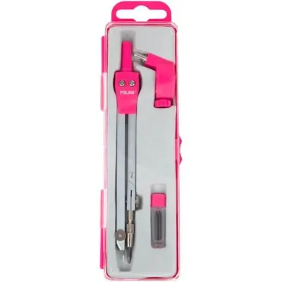 Milan Compás Universal Con Pata Articulada, Adaptador Y 2 Minas Serie Acid Rosa