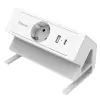 Fellowes Regleta de Sobremesa 1 Toma USB-A y USB-C 2m con Abrazadera Blanca