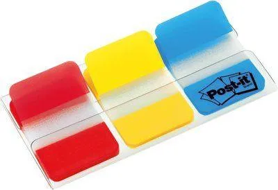 Post-It Index Rígido Rojo, Azul y Amarillo - 3 Dispensadores STD 3x22