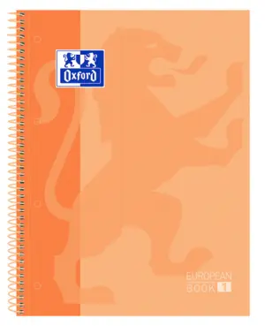 Oxford Cuaderno Espiral A4+ Cuadriculado 5x5mm 80 Hojas Tapa Dura Color Melocotón