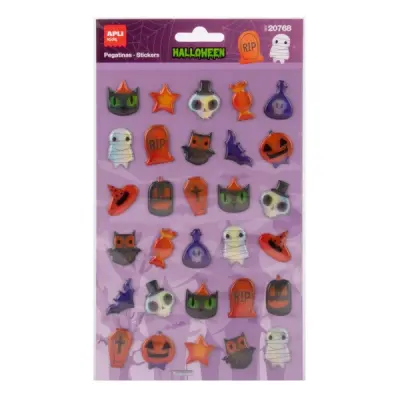 Apli Kids Pack de 30 Pegatinas de Halloween con Efecto Volumen para Decoración