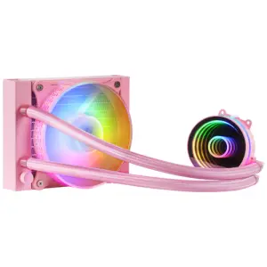 SISTEMA DE REFRIGERANCION LIQUIDA MARS GAMING ML-ONE120 PINK 12x12 ILUMINACION FRGB TPD 200W PARA PROCESADORES INTEL Y AMD