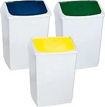 Denox Papelera Tapa Basculante 55L Blanca
