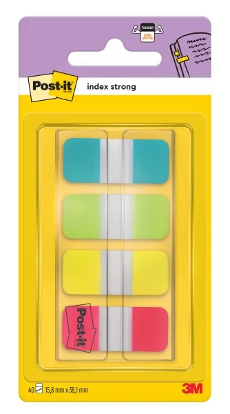 Post-It Index Rígido Dispensador 4 Colores (Rojo, Amarillo, Azul) - 10 Marcadores