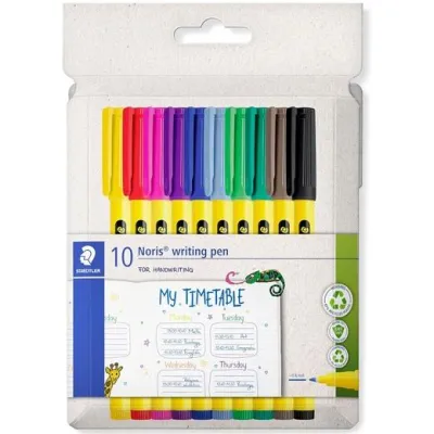 Staedtler Rotuladores Noris Writing Pen 307 Punta Fina C/Surtidos Estuche 10 Ud