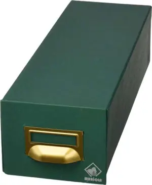 Mariola Fichero Cartón Forrado en Geltex Nº4 para 1000 Fichas, 220x155x350mm, Verde