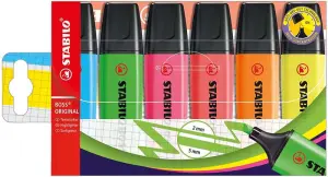 Stabilo Boss 70 Pack de 6 Marcadores Fluorescentes Recargables Tinta a Base de Agua