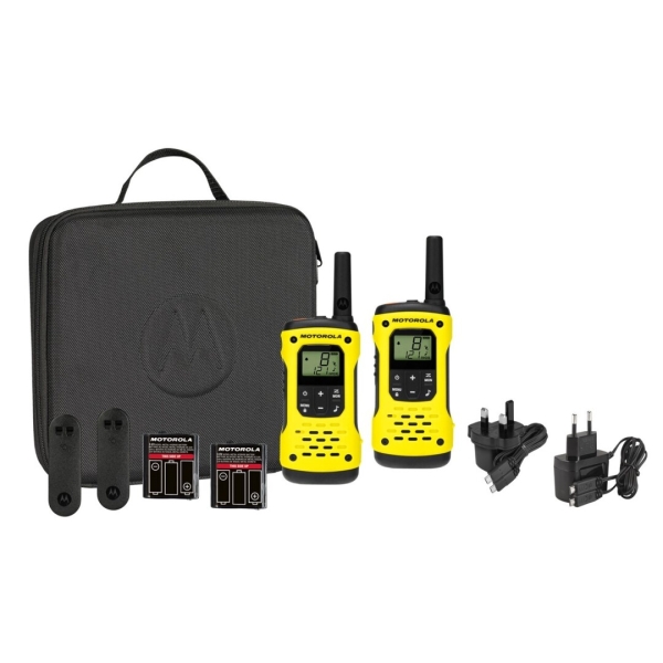 Motorola T92H2O Pack 2 Walkie Talkies - 8 Canales Pmr446 + 121 Codigos - Alcance De Hasta 10Km - Autonomia Hasta 16H - Ip67