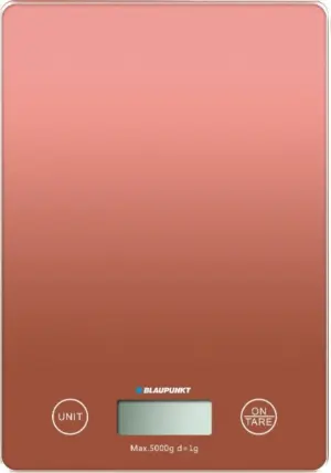 Blaupunkt Báscula de Cocina Digital 5kg con Plataforma de Cristal y Pantalla LCD