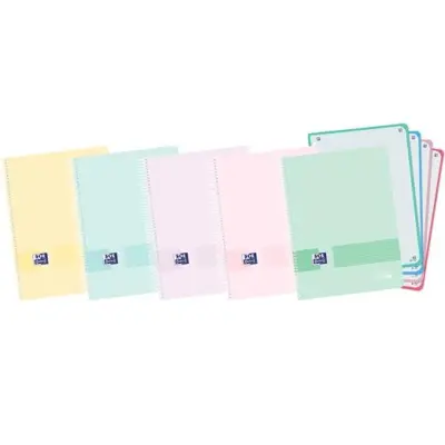 Oxford Cuaderno Live&Go Europeanbook 4 Microperforado 120H A5+ 5x5mm Tapa Plástica Surtidos Pastel