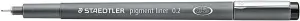 Staedtler Pigment Liner 308 Rotulador Calibrado 0.2mm Secado Rápido Negro