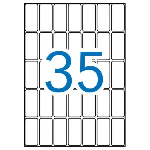 Apli Pack de 525 Etiquetas Rectangulares 18x40mm - Adhesivo Permanente - Color Blanco