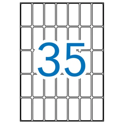 Apli Pack de 525 Etiquetas Rectangulares 18x40mm - Adhesivo Permanente - Color Blanco