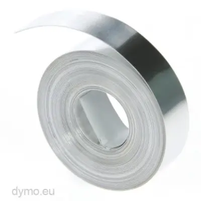 Dymo Cinta De Acero Inoxidable Plateada 6.4m x 12mm No Adhesivo Rotuladora Rhino