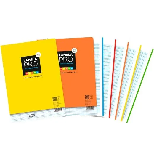 Lamela Recambio Pro 100H A4 90Gr Cuadrovía 4Mm 4 Taladros 5 Bandas Color Offset Blanco