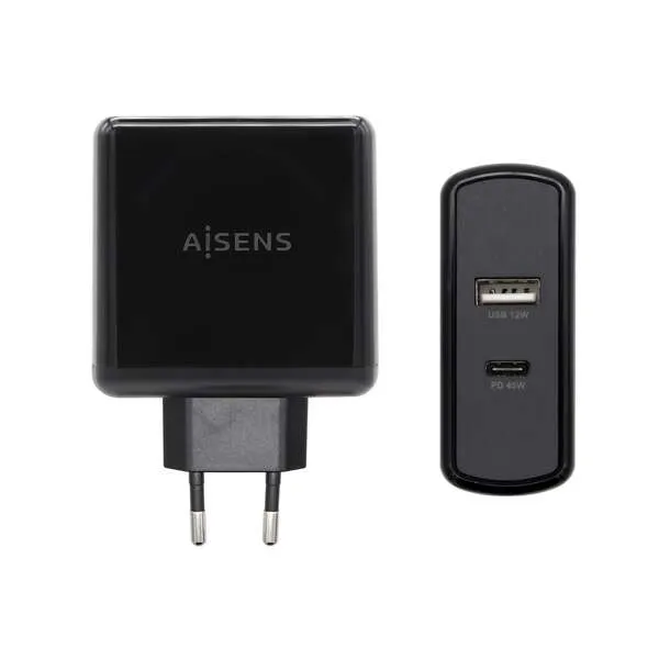 Aisens Cargador Para Smartphone 57W 1X Usb-C Pd3.0 45W, 1X Usb-A 5V/2.4A 12W