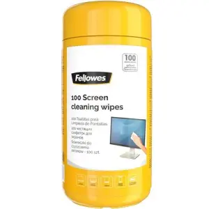 Fellowes Dispensador 100 Toallitas Prehumedecidas Limpiadoras de Pantalla
