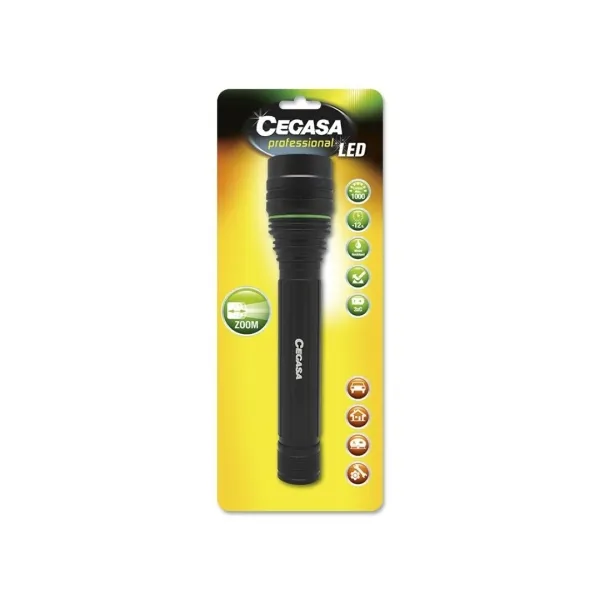 Cegasa Profesional Linterna Led 1000Lm - Medidas 22.5 X 5Cm - Fabricada En Aluminio - Funciona Con 3 Pilas C Lr14 (No Incluidas)