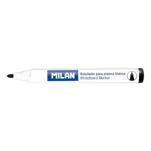 Milan Rotulador Pizarra Blanca Punta Redonda Negro Caja 12 Unidades