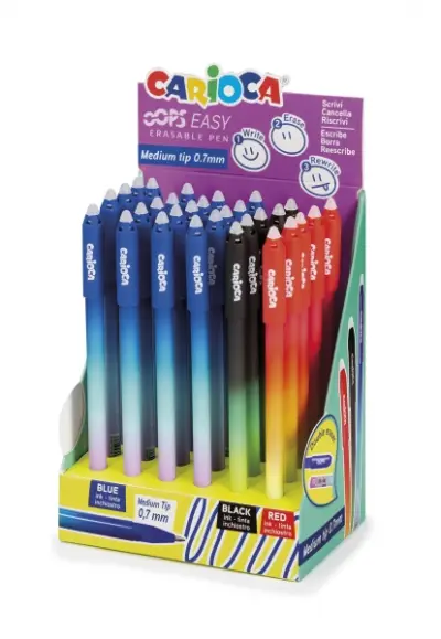 Carioca Oops Easy Expositor 30 Bolígrafos Borrables Tinta Termo Sensible 0.7mm