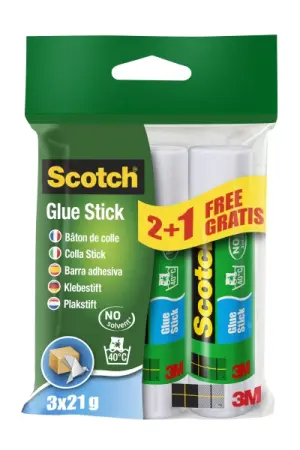 Scotch Pack de 3 Pegamentos en Barra Adhesivo Sólido 21g - Promoción 2 + 1 Gratis