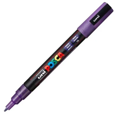 Posca Marcador  Pc-3Ml Punta Cónica 0,9 - 1,3 Mm Violeta Purpurina