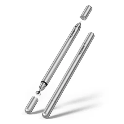 Vention Lápiz Digital 2 en 1 Magnético para Tablet y Smartphone - Aluminio - Doble Punta Reemplazable - 8.9x146.5mm - Gris