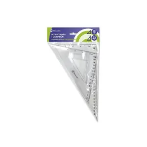 Bismark Pack de Escuadra 15cm y Cartabón 23cm de Plástico para Colegio