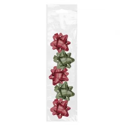Dohe Pack de 5 Lazos para Regalo en Forma de Estrella - 5.6cm - Rojo y Verde