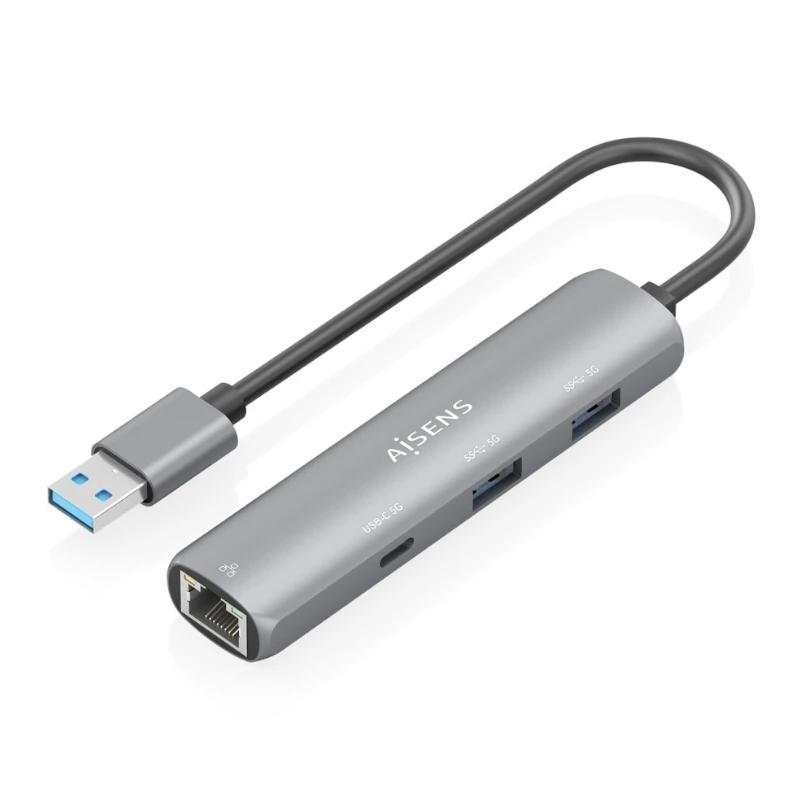 Aisens Usb-A 3.0 Dock A Rj45 Hub 1Xusb-C 2Xusb-A
