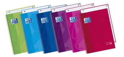 Oxford Cuaderno A4+ 80 Hojas Microperforadas Cuadricula 5x5mm Tapa Extradura - 4 Colores