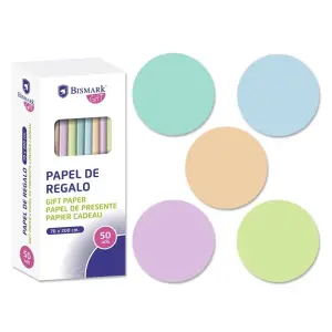 Bismark Rollo de Papel Regalo Pastel 70cm x 200cm - 5 Colores Disponibles