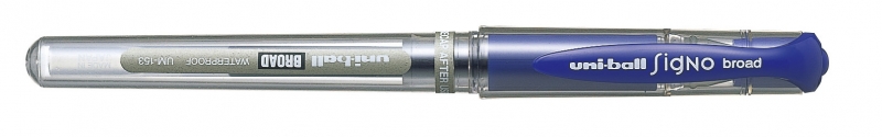 Uni-Ball Signo Broad Um-153 Roller De Tinta Gel - Punta De Bola 1Mm - Trazo Estilografico - Sujecion De Caucho - Color Azul
