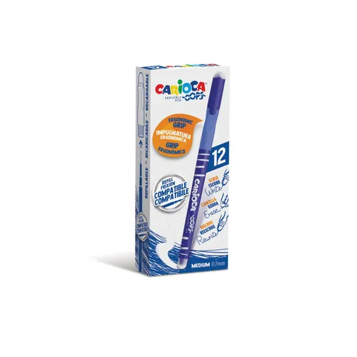 Carioca Bolígrafo Oops Monocolor Azul Caja 12 Ud
