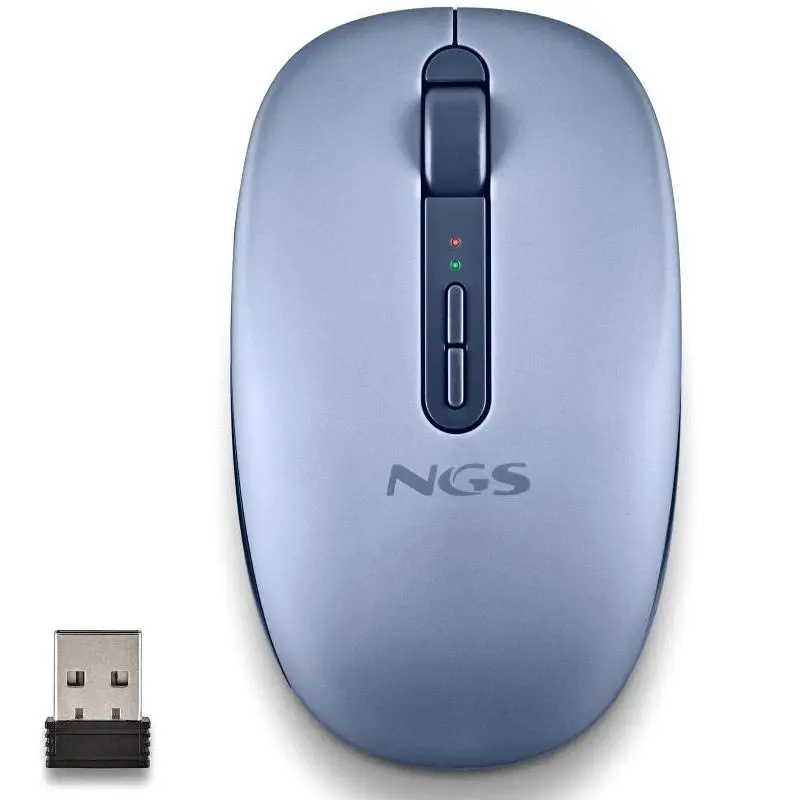 NGS Fog Dual Ratón Inalámbrico 1600 DPI - Bluetooth 5.2 y 2.4 GHz - Silencioso - Azul