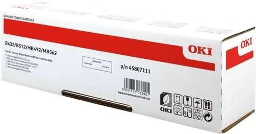 Oki B432/B512/Mb492/Mb562 Negro Cartucho De Toner Original - 45807111