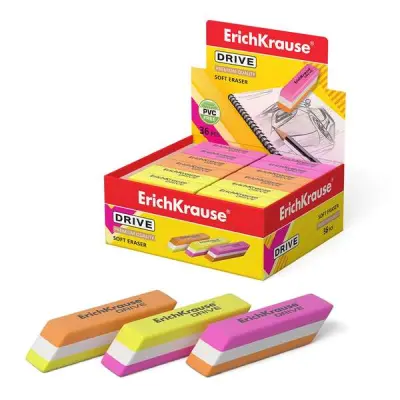 ErichKrause Goma de Borrar Suave Clásica Hipoalergénica Color Negro