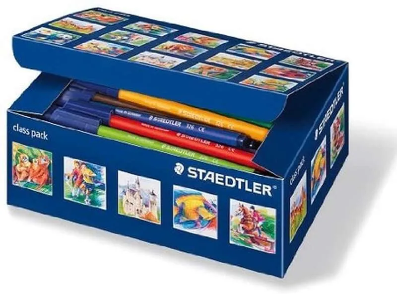 Staedtler Noris 326 Pack De 100 Rotuladores De Punta Fina - Trazo 1Mm Aprox - Tinta Base De Agua - Colores Surtidos
