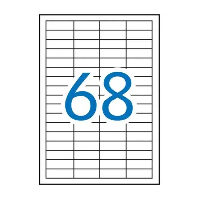 Apli Etiquetas Adhesivas 48,5X16,9mm Inkjet/Láser Blancas 68X100H