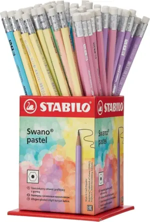 Stabilo Swano Expositor con 72 Lápices de Grafito HB 2.2mm y Goma Antirrotura