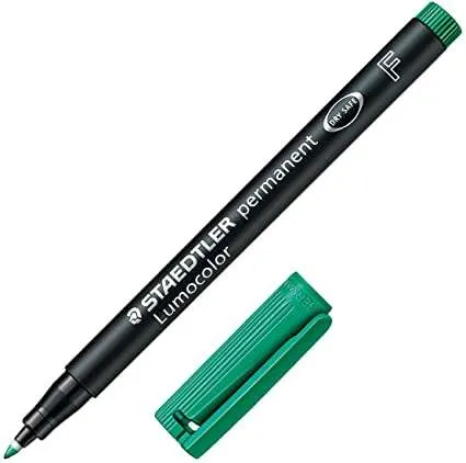 Staedtler Lumocolor 318 Rotulador Permanente - Punta Fina Redonda - Trazo 0.6Mm - Capuchon Con Clip - Secado Rapido - Color Verde