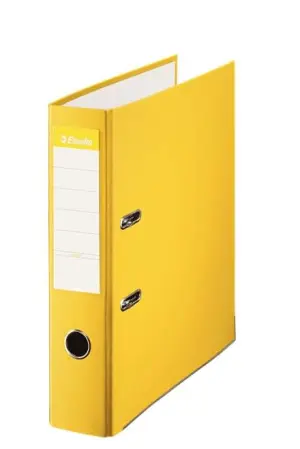 Esselte Archivador de Palanca Folio 75mm - Tarjetero Lomo - Capacidad 500 Hojas - Amarillo