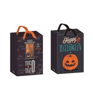 Bismark Bolsa de Papel Halloween con Asas de Lazo - 2 Diseños Aleatorios