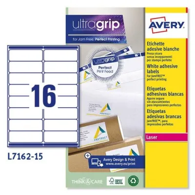 Avery Etiquetas Adhesivas Para Envíos 99,1x33,9mm Inkjet/Láser 100% Reciclado Blanco