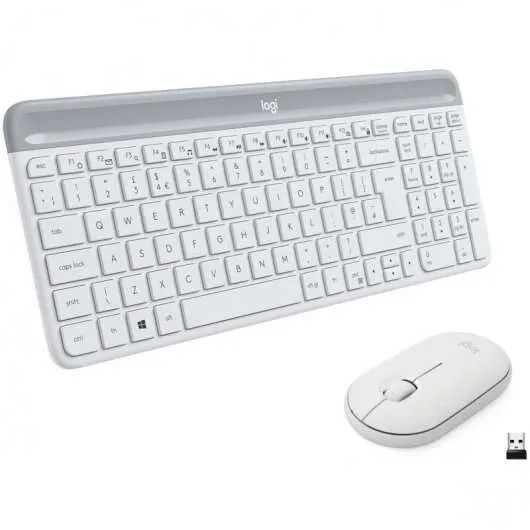 Logitech MK470 Slim Pack Inalámbrico USB Teclado 12 Teclas FN + Ratón 1000dpi Blanco