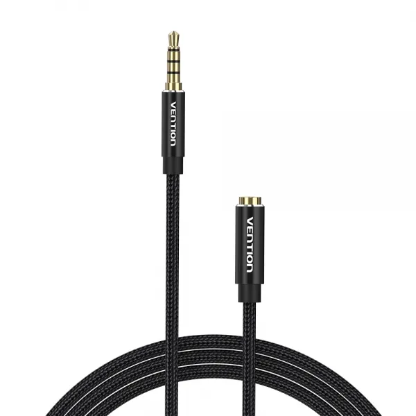 Vention Cable Estereo Jack 3.5 Macho A Jack 3.5 Hembra - 0.5M - Color Negro